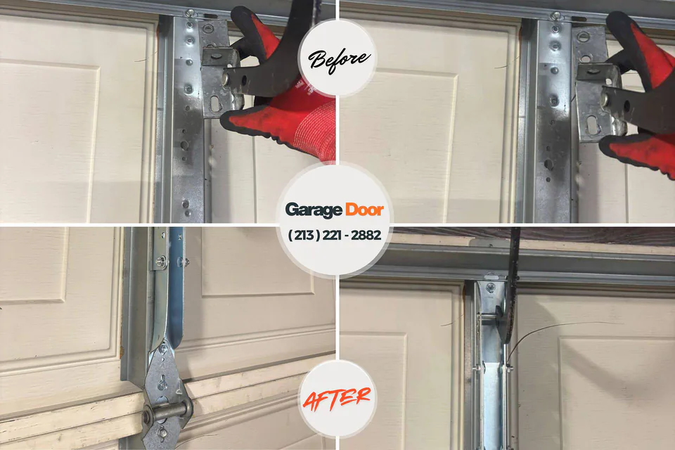 Before and after: garage door repair Cayce, SC